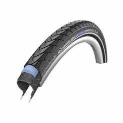 Schwalbe Pneu Marathon Plus - 26x1 3/8 Pouces - SmartGuard - Bandes Réfléchissantes - Noir