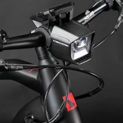 Haibike Trekking 6 Hommes - Matte Black Red Reflex -Vélos de Route Soldes Haibike MY22 Detail Headlight Trekking 6 HIGH black