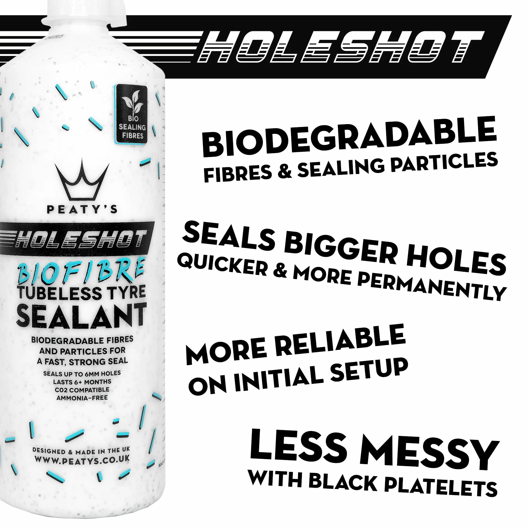 Peaty's Holeshot BioFibre Tubeless Tyre Sealant - 500 Ml 2 Peaty's Holeshot BioFibre Tubeless Tyre Sealant - 500 Ml – Image 2