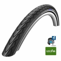 Schwalbe Pneu Marathon Racer - 28x1,35 Pouces - RaceGuard - Bandes Réfléchissantes - Noir